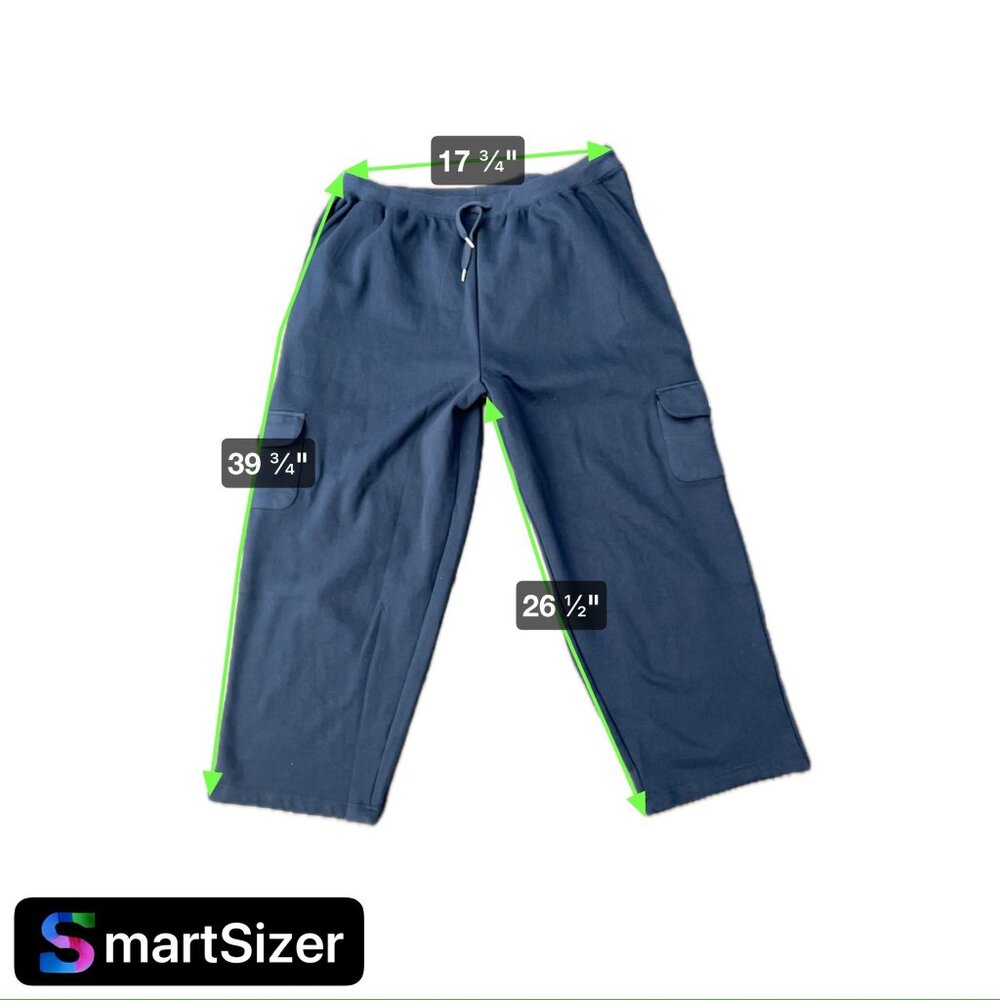 Woman Within Navy Blue Cargo Capri Stretch Fit Pants SZ 1X - Picture 8 of 9